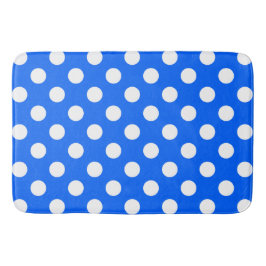White polka dots på royal blue badrumsmatta