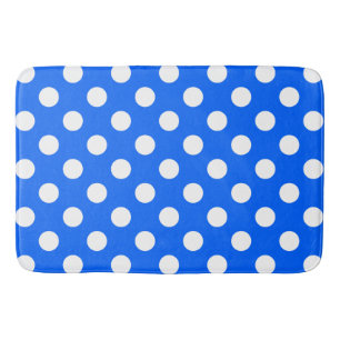 White polka dots på royal blue badrumsmatta
