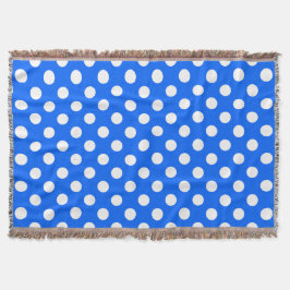 White polka dots på royal blue filt