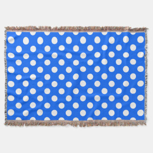White polka dots på royal blue filt