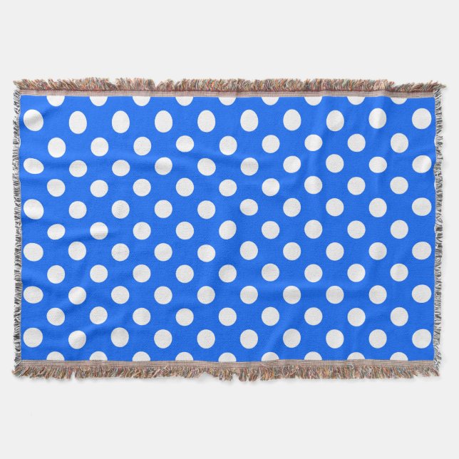 White polka dots på royal blue filt (Framsidan)