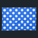 White polka dots på royal blue kökshandduk<br><div class="desc">White polka dots på royal blue</div>