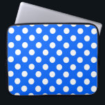 White polka dots på royal blue laptop fodral<br><div class="desc">White polka dots på royal blue</div>