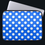 White polka dots på royal blue laptop fodral<br><div class="desc">White polka dots på royal blue</div>