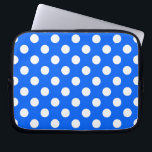 White polka dots på royal blue laptop sleeve<br><div class="desc">White polka dots på royal blue</div>