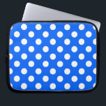 White polka dots på royal blue laptop sleeve<br><div class="desc">White polka dots på royal blue</div>
