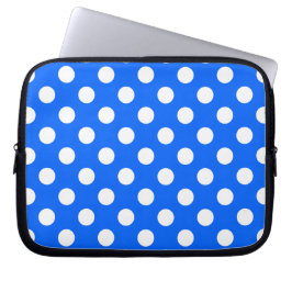 White polka dots på royal blue laptop sleeve