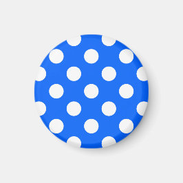 White polka dots på royal blue magnet