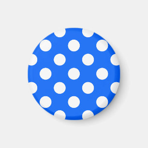 White polka dots på royal blue magnet