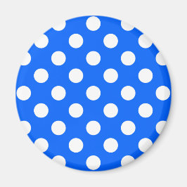 White polka dots på royal blue magnet