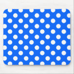 White polka dots på royal blue musmatta<br><div class="desc">White polka dots på royal blue</div>
