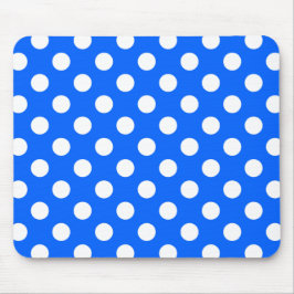White polka dots på royal blue musmatta