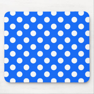 White polka dots på royal blue musmatta