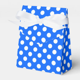 White polka dots på royal blue presentaskar
