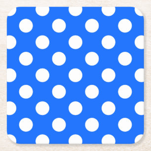 White polka dots på royal blue underlägg papper kvadrat