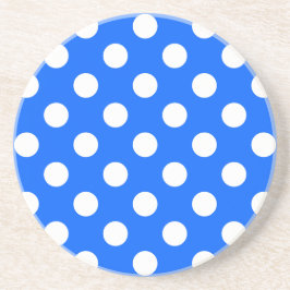 White polka dots på royal blue underlägg sandsten