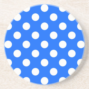 White polka dots på royal blue underlägg sandsten