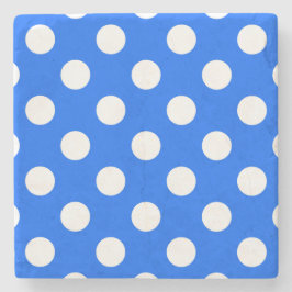 White polka dots på royal blue underlägg sten