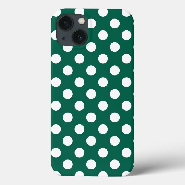 White polka dots på sage grönt Fodral-Mate iPhone  (Baksida)