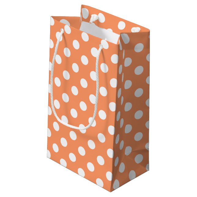 White Polka dots på Tangerine Orange (Baksidan Vinklad)