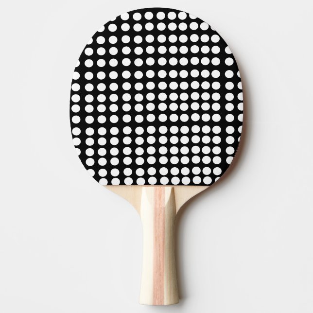 White Polka dots Ping Pong Paddle Pingisracket (Framsidan)