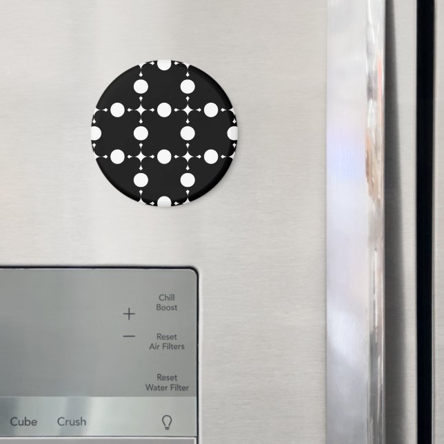 White Polka dots, Polka Dot Mönster, Dit, Dit, Dit Magnet (In Situ (Fridge))
