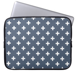 White Polka kor på blue-grått Laptop Fodral