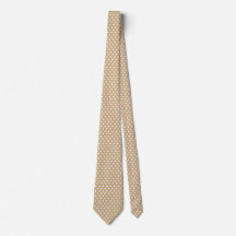 White Polkadots Tan Färg Elegant Tie