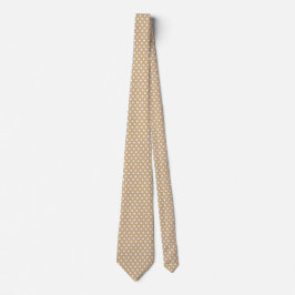 White Polkadots Tan Färg Elegant Tie Slips