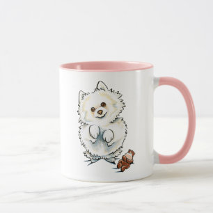 White Pomeranian Mugg