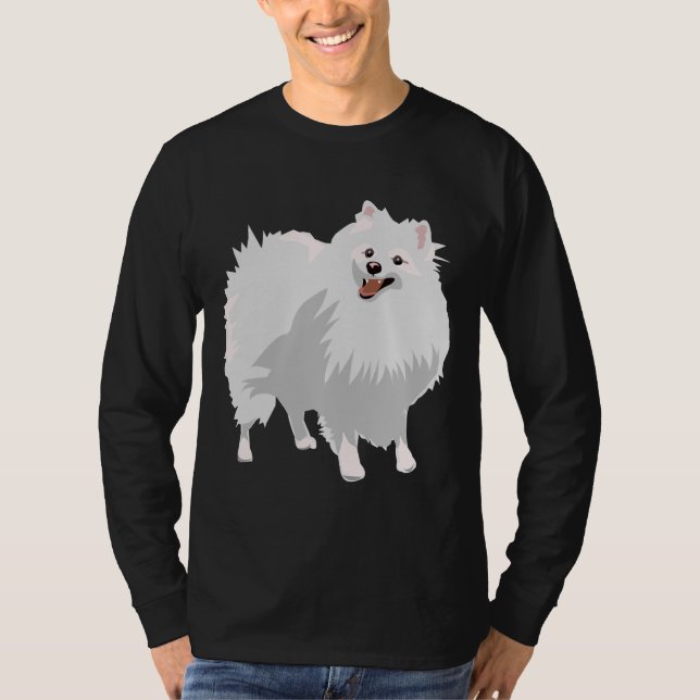 White Pomeranian T Shirt (Framsida)