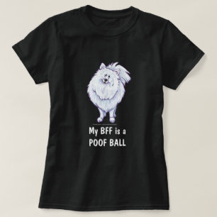 White Pommanian BFF Poofball T-Shirts