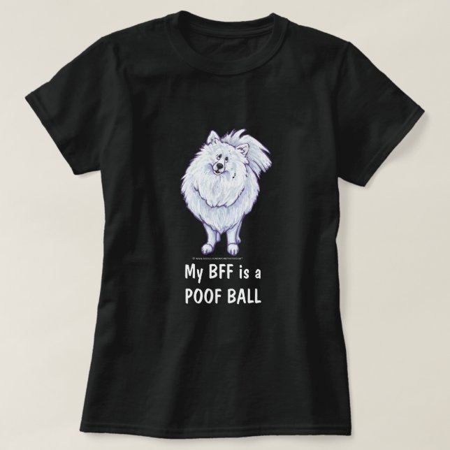 White Pommanian BFF Poofball T-Shirts (Design framsida)