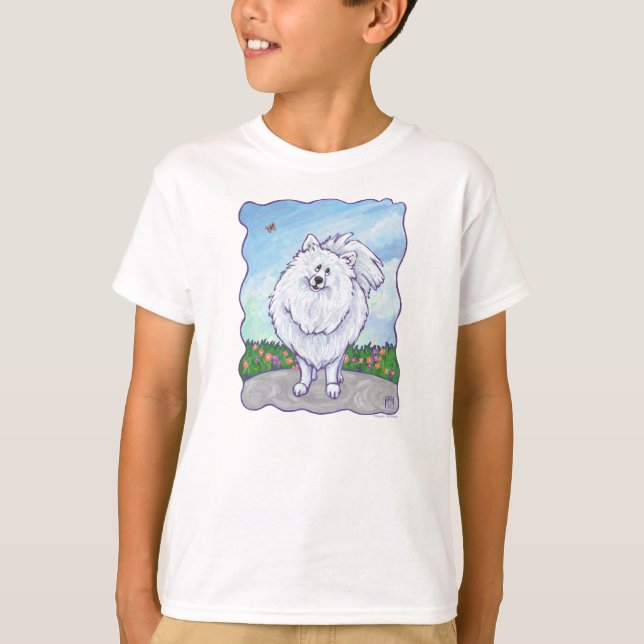 White Pommanian T-Shirts (Framsida)