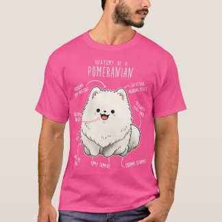 White Pommern Hund Anatomy T Shirt