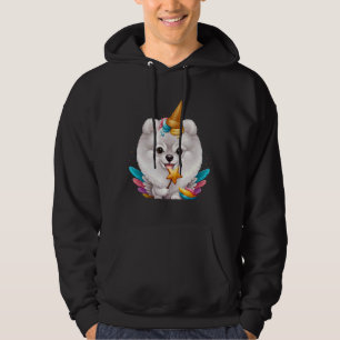 White Pommern Ice Cream Unicorn Hoodie