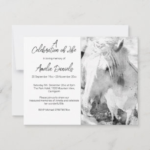White Pony Celebration of Life-kort Inbjudningar