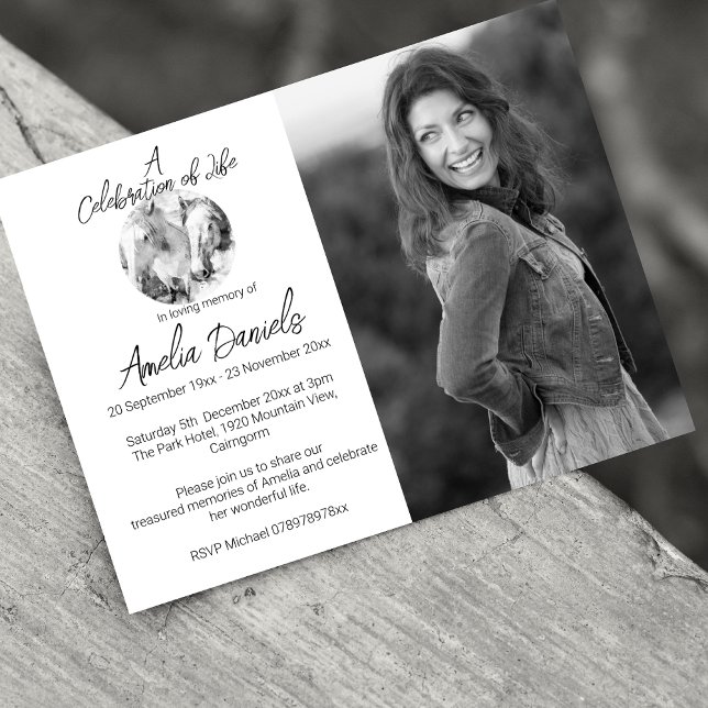 White Pony Photo Firande of Life Card Inbjudningar (Skapare uppladdad)