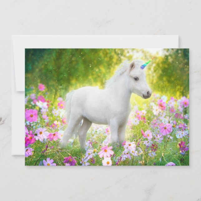 White Pony Unicorn Inbjudningar (Framsida)