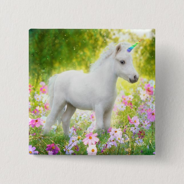 White Pony Unicorn Knapp (Framsida)