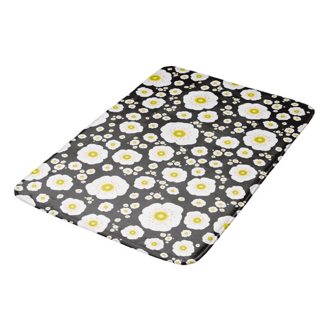 White Poppies Bath Mat (3 sizes) Badrumsmatta (Vinklad)