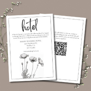 White Poppies Blommigt Elegant bröllop Hotel Tilläggskort