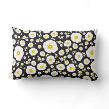 White Poppies Lumbar Pillow