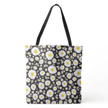 White Poppies Shoulder Tote (2 sizes)