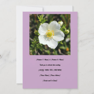 White Potentilla Bröllop Inbjudningar
