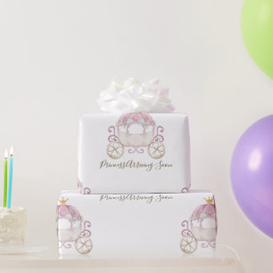 White Princess Carriage Arriving Soon Baby Shower Presentpapper