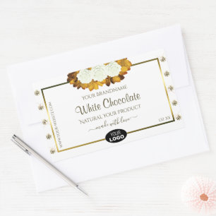 White Product Label Orange Ro Löv Jewels Logotyp Rektangulärt Klistermärke