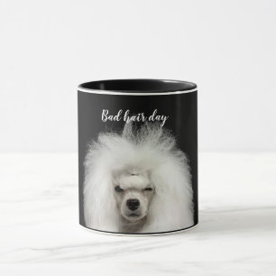 White Pudel Bad Hair Day Mugg