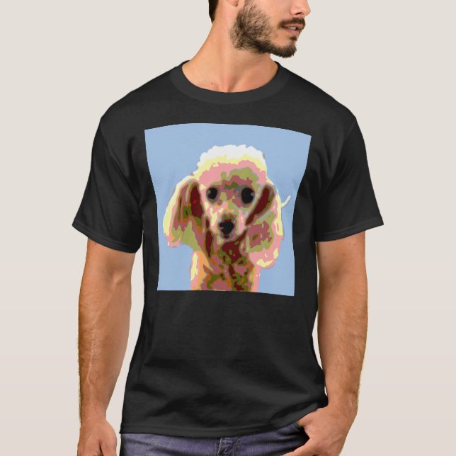 White Pudel Blue T Shirt (Framsida)