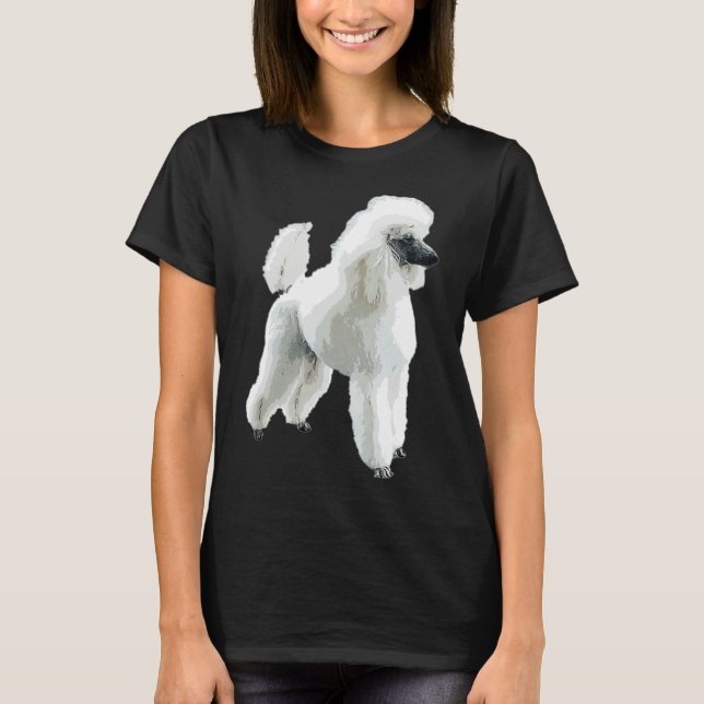 White Pudel Gorgous Hund T Shirt (Framsida)